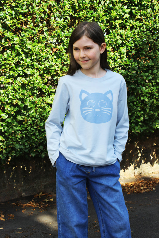 cat print long sleeve sensory top