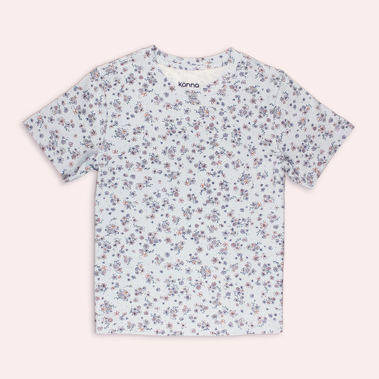Riley blue floral short sleeve sensory tee