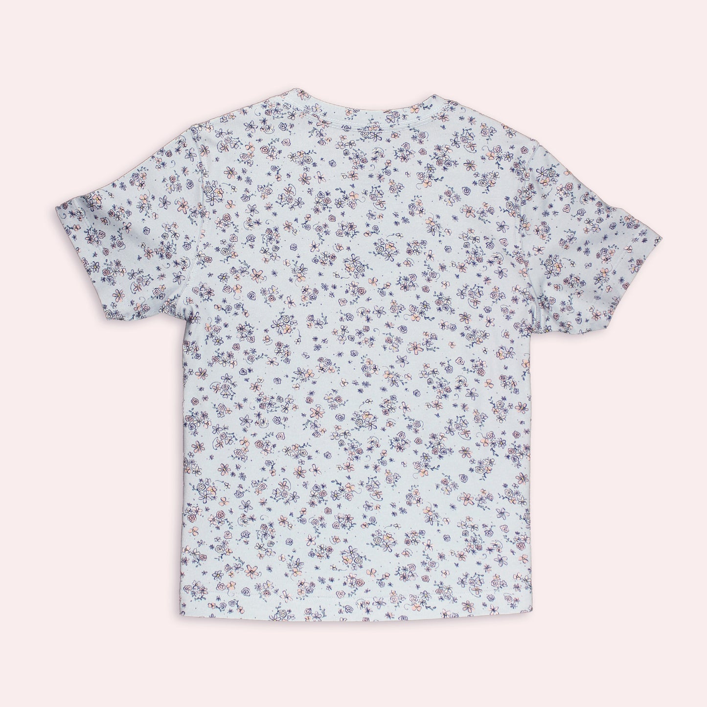 Light blue floral short sleeve sensory tee shirt
