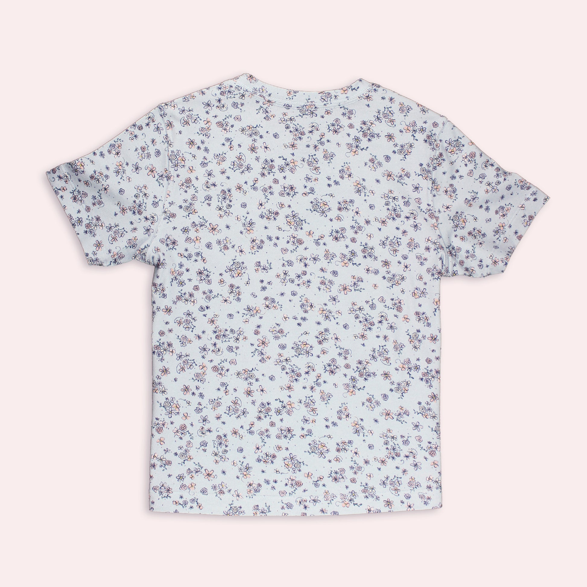 Light blue floral short sleeve sensory tee shirt