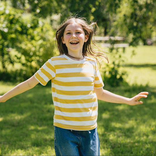 sensory striped short-sleeve tee shirt